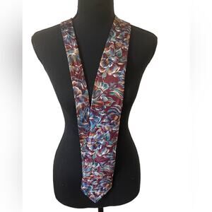 Blue and Brown Abstract Pattern Tie